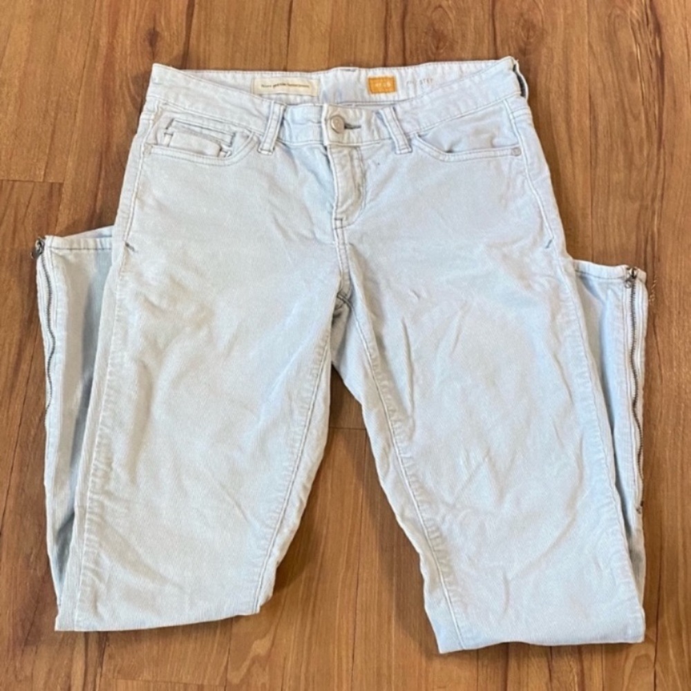 Anthropologie Pilcro Corduroy Skinny Leg Pants Side Zips Women’s Size 26 - Picture 5 of 16